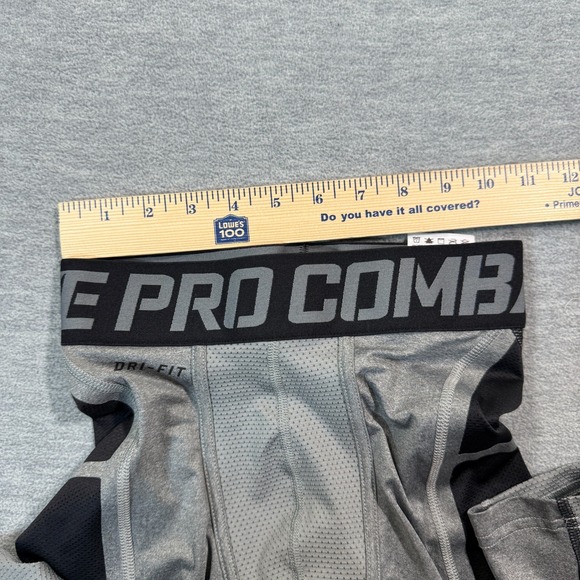 Nike Pro Pants Women S Gray Black Compression Tights Dri-FIT Combat Padded Gym - Picture 6 of 9
